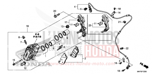 ETRIER DE FREIN AVANT (CBR500RK,CBR500RAK/L/M) CBR500RAM de 2021